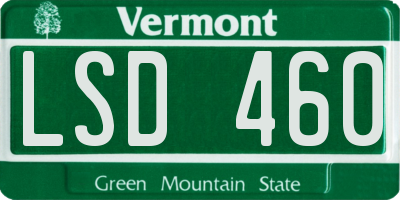 VT license plate LSD460