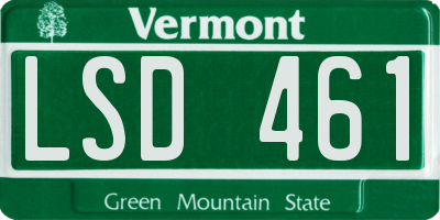 VT license plate LSD461