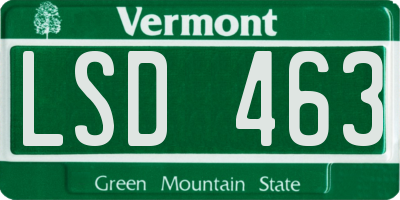 VT license plate LSD463