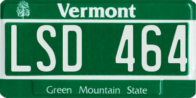 VT license plate LSD464