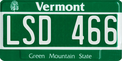 VT license plate LSD466