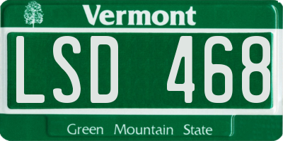 VT license plate LSD468