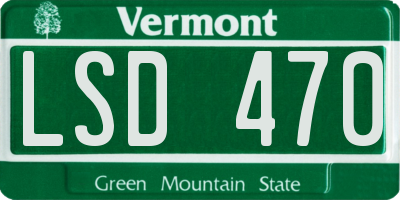 VT license plate LSD470