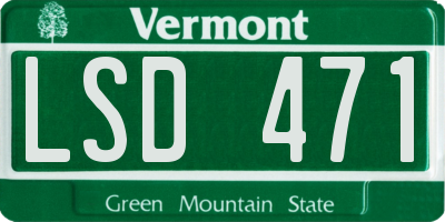 VT license plate LSD471