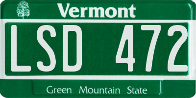VT license plate LSD472