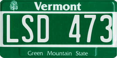 VT license plate LSD473