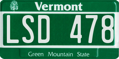 VT license plate LSD478
