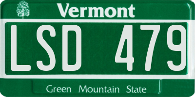 VT license plate LSD479
