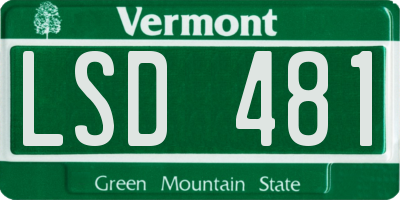 VT license plate LSD481