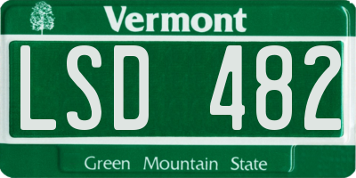 VT license plate LSD482