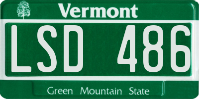 VT license plate LSD486