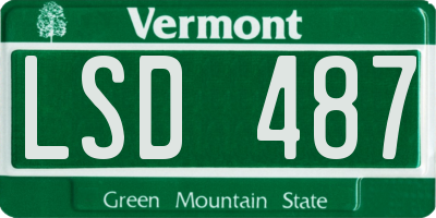 VT license plate LSD487