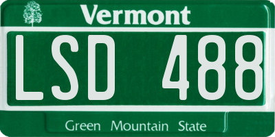 VT license plate LSD488