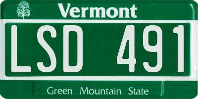 VT license plate LSD491