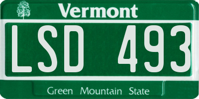 VT license plate LSD493