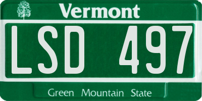 VT license plate LSD497