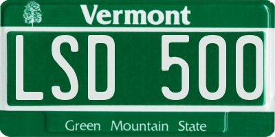 VT license plate LSD500