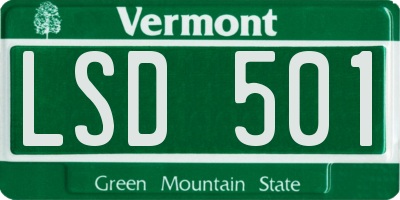 VT license plate LSD501