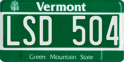 VT license plate LSD504
