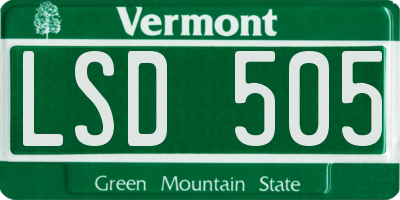 VT license plate LSD505