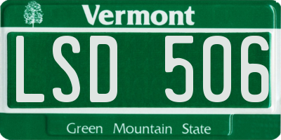 VT license plate LSD506