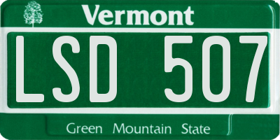 VT license plate LSD507