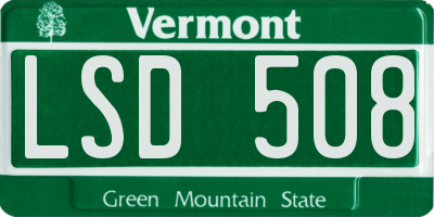 VT license plate LSD508