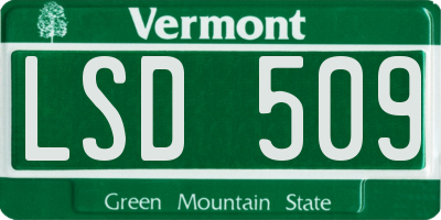 VT license plate LSD509