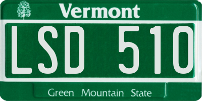 VT license plate LSD510
