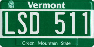 VT license plate LSD511