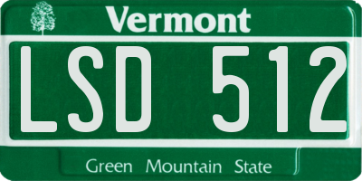 VT license plate LSD512