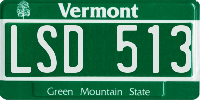 VT license plate LSD513