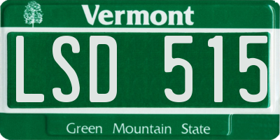 VT license plate LSD515