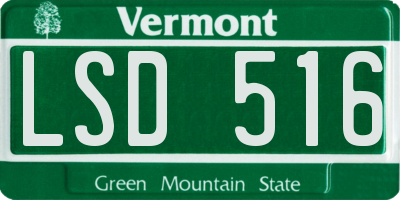 VT license plate LSD516