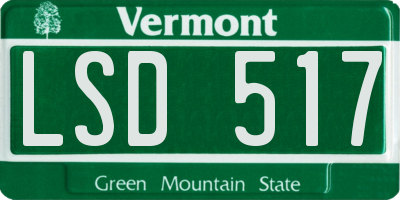 VT license plate LSD517