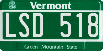 VT license plate LSD518