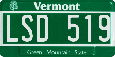 VT license plate LSD519
