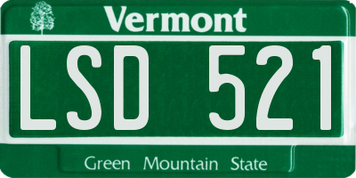 VT license plate LSD521
