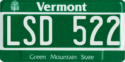 VT license plate LSD522