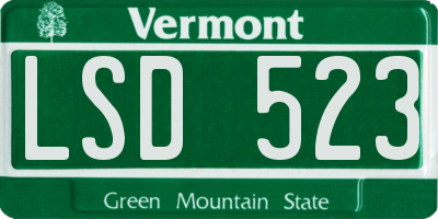 VT license plate LSD523