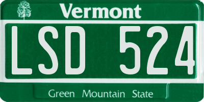 VT license plate LSD524