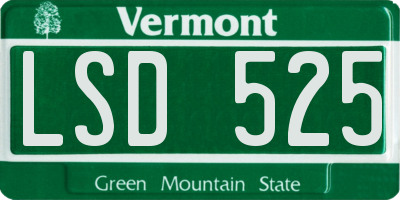 VT license plate LSD525