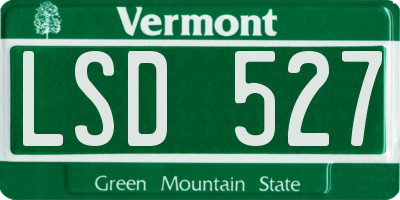 VT license plate LSD527