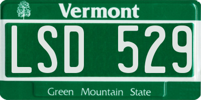 VT license plate LSD529