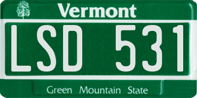 VT license plate LSD531