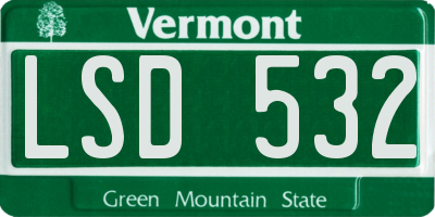 VT license plate LSD532