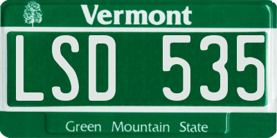 VT license plate LSD535