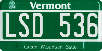 VT license plate LSD536