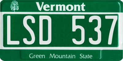 VT license plate LSD537
