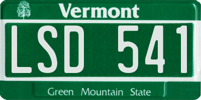 VT license plate LSD541